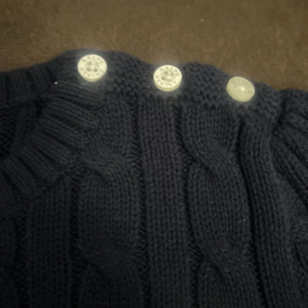 Polo Ralph Lauren Sweater Navy Girls 5 Cable-Knit Cotton Pullover Long Sleeve